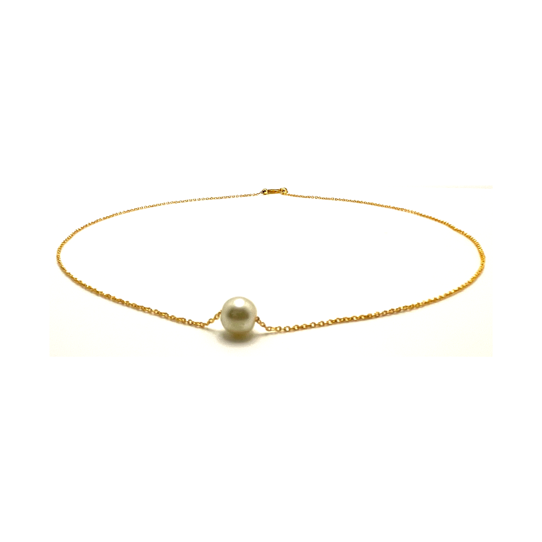 Women's Minimalist Imitation Pearl Pendent on Gold Plated Chain Necklace