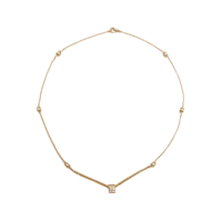 Gold Plated Designer Chain with CZ Diamond Square Ball