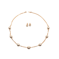 Gold Plated Pearls Necklace & Studs Combo