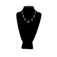 Gold Plated Double Strand Designer Chain With Pearls