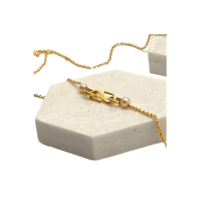 Gold Plated Chain with Single Imitation Pearl Necklace