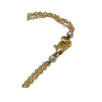 Gold Plated Designer Chain With White Pearls